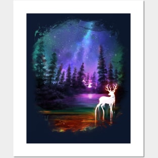 Deer in wood Posters and Art